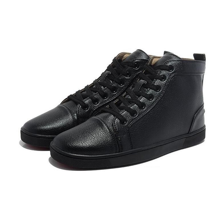 red bottom high top shoes