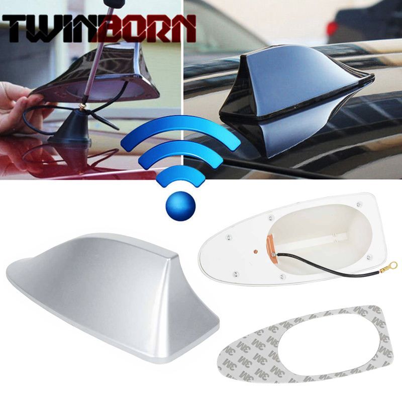 New Universal Car Auto Shark Fin Roof Antenna Radio FM//AM Decorate Aerial WHITE
