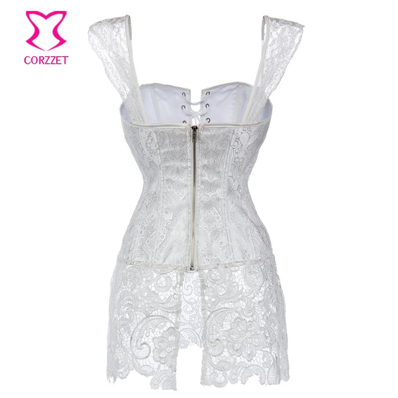 plus size white corset dress