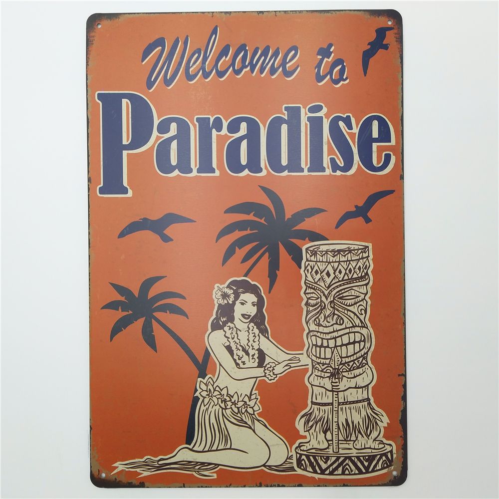 Metal Tin Sign welcome to my man cave Decor Bar Pub Home Vintage Retro Poster