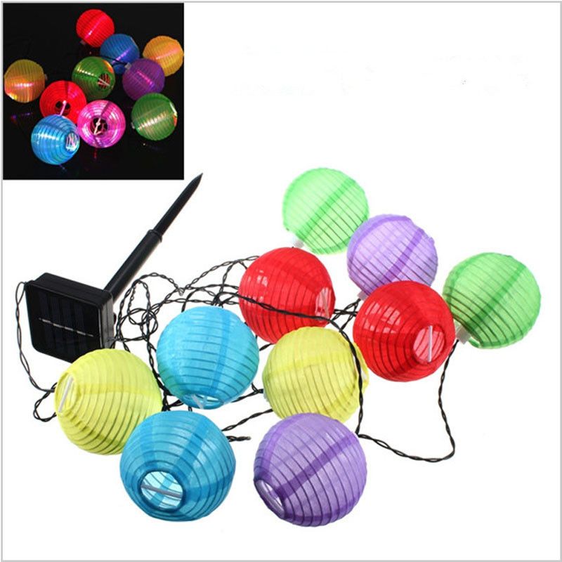 2019 Outdoor Led Solar Lamps Powered Chinese Lanterns Mini Colorful Lantern String Lighting Garden Decoration Lamp 5m Long From