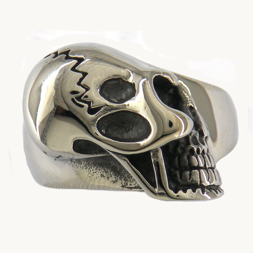 Stainless Steel 2 Color Snake Ghost Skull Biker Ring