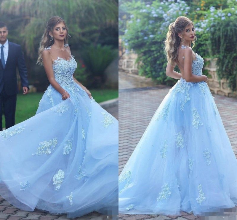 sky blue princess dress