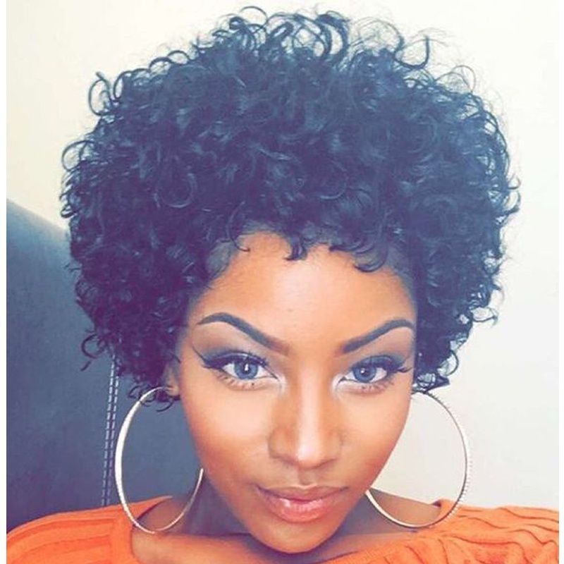 Black Girls Love Curly Black Synthetic Hair Wigs For Black Women
