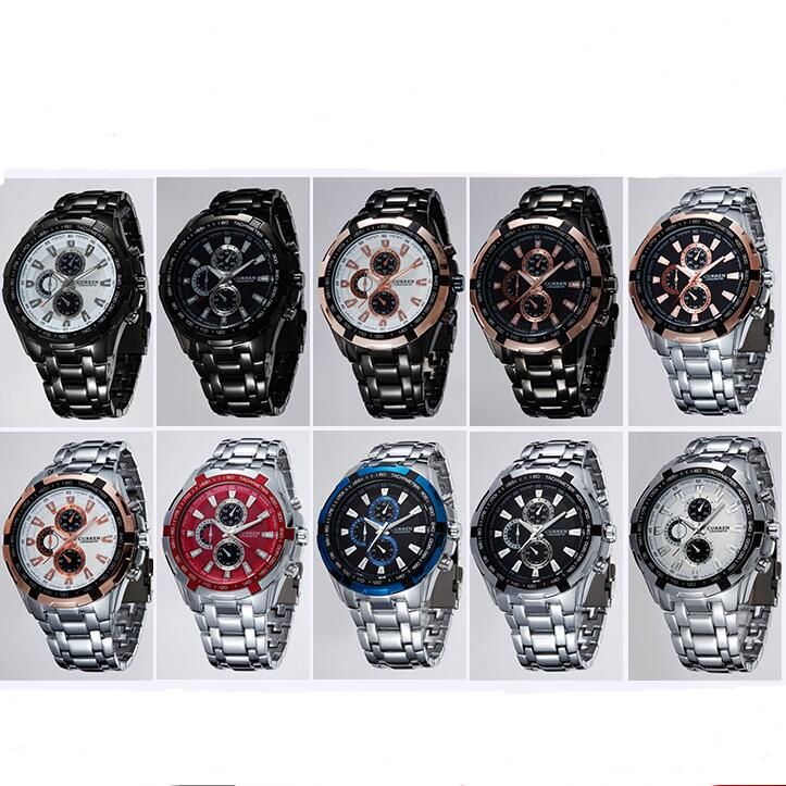 Compre CURREN 8023 Marca De Relógios Homens Coreanos Kuran O Preto Relógio  Casual Tira Relógio De Quartzo Barato | Entrega Rápida E Qualidade |  Pt.Dhgate