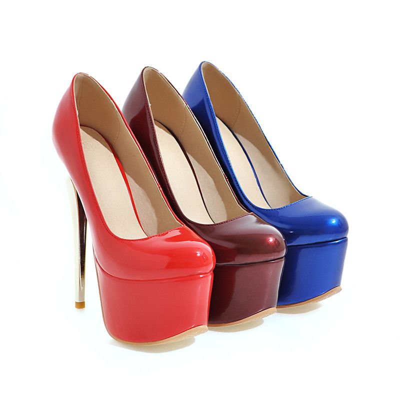 Acquistare Donne 16 Cm Tacchi Super Sottili Tacchi Sottili 5,5 Cm  Piattaforma Pompe Femminili Scarpe Donna Scarpe Da Sposa Stiletto In  Vernice In Pelle Brevetto E Night Club Tenis Feminino Y 18