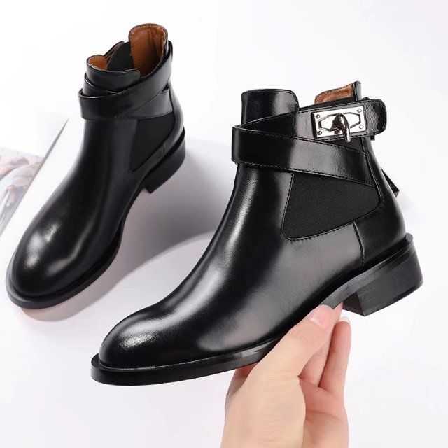womens black ankle boots low heel