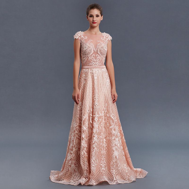 arap dubai kaliteli abiye pembe dantelli abiye 2018 agir nakis boncuklu pelerin kollari kepce yaka supurme trenleri a line onluk gonewithwind