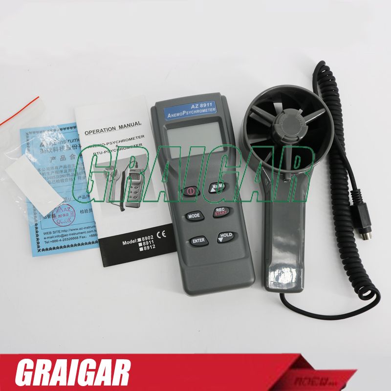 BINGFANG-W Portable Remote Fan Air Flow Meter Anemometer AZ8911 Tools 
