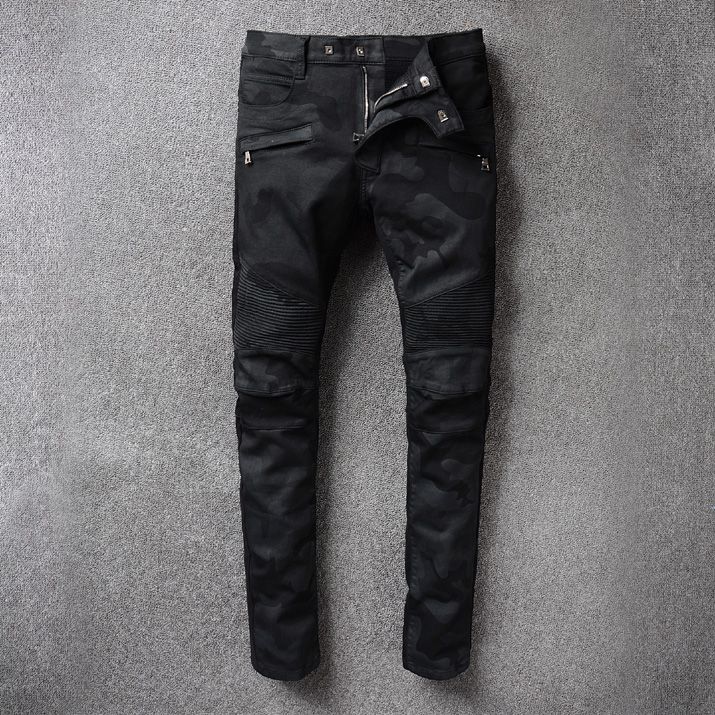black camouflage jeans