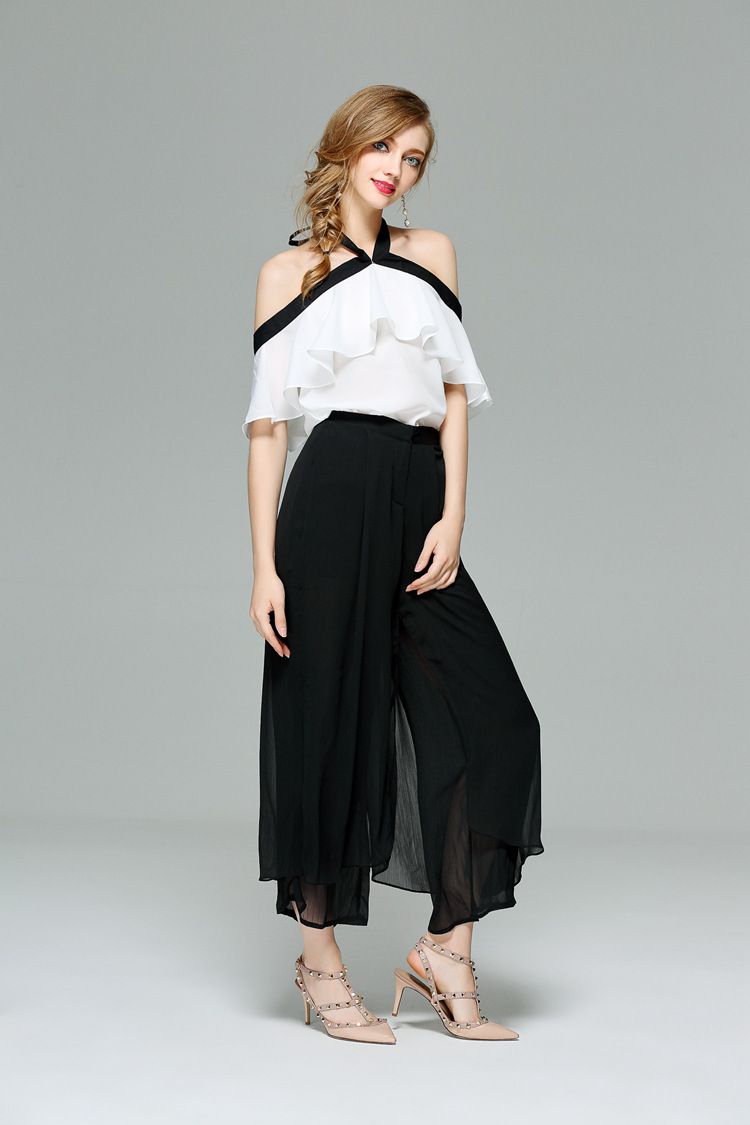 chiffon pants and tops