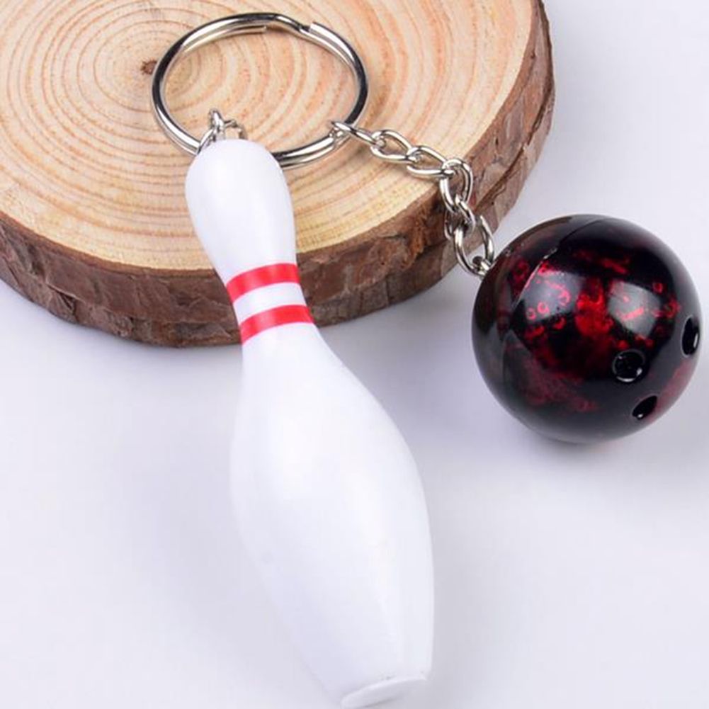 Details about   3D Mini Cute Bowling Pin and Ball Keychain Key Ring Keyfob Pendant Keychain MP