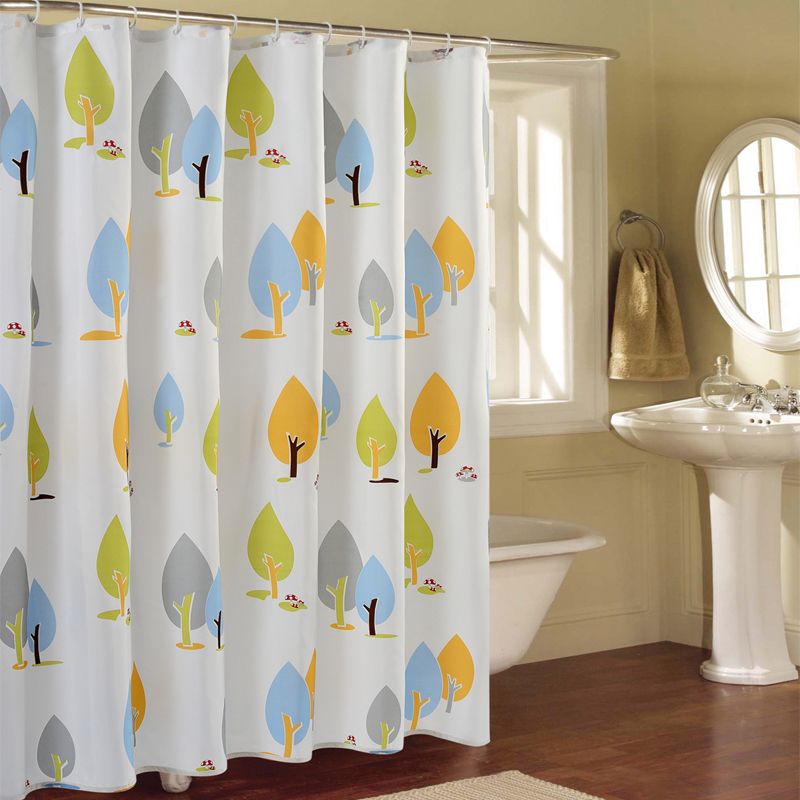 Printed Polyester Waterproof Shower Curtain Household Creative Shower Curtain#C9