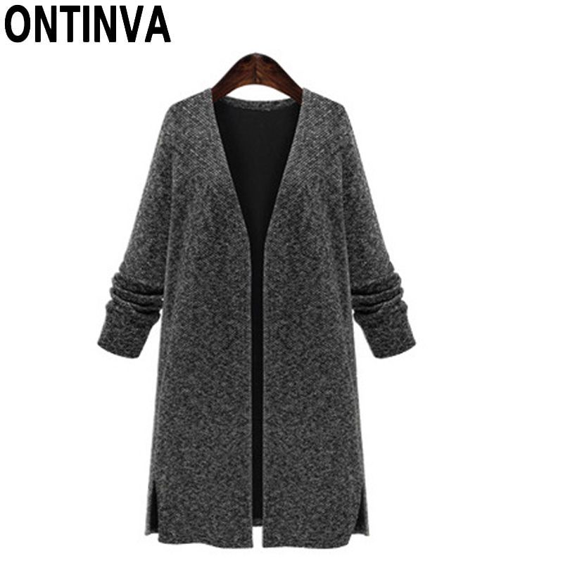 Plus Size Black Cardigans Sweater For Woman Fashion Oversized Full