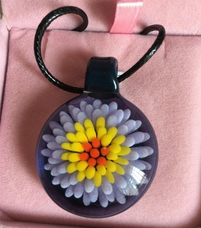 purple flower heady glass pendant blown glass pendant blown glass necklace pendant anniversary gift - Heady Glass Pendants purple flower heady glass pendant blown glass pendant blown glass necklace pendant anniversary gift - Heady Glass Pendants