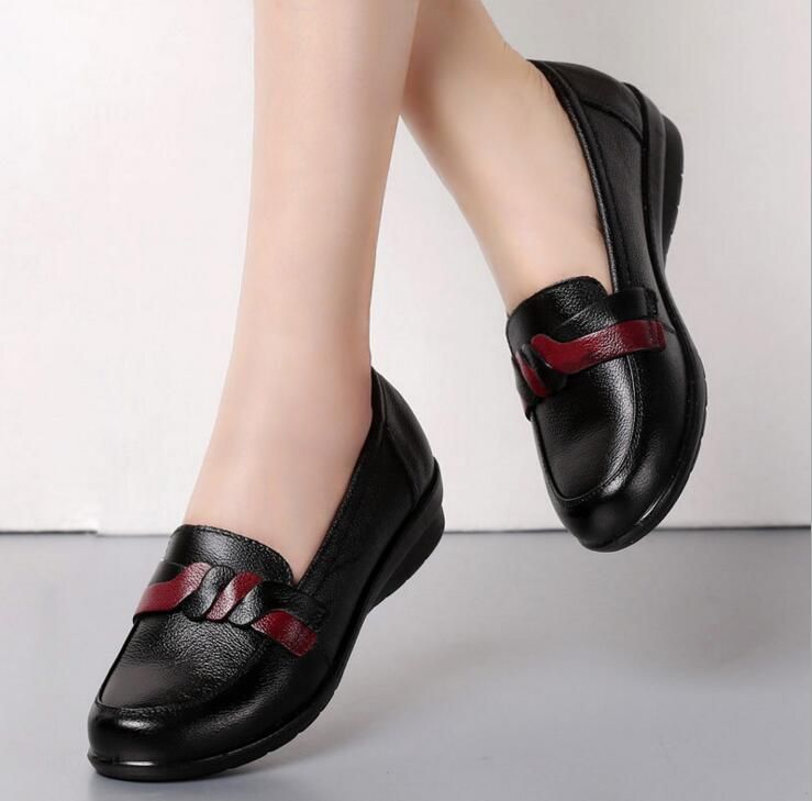 womens black leather shoes size 8