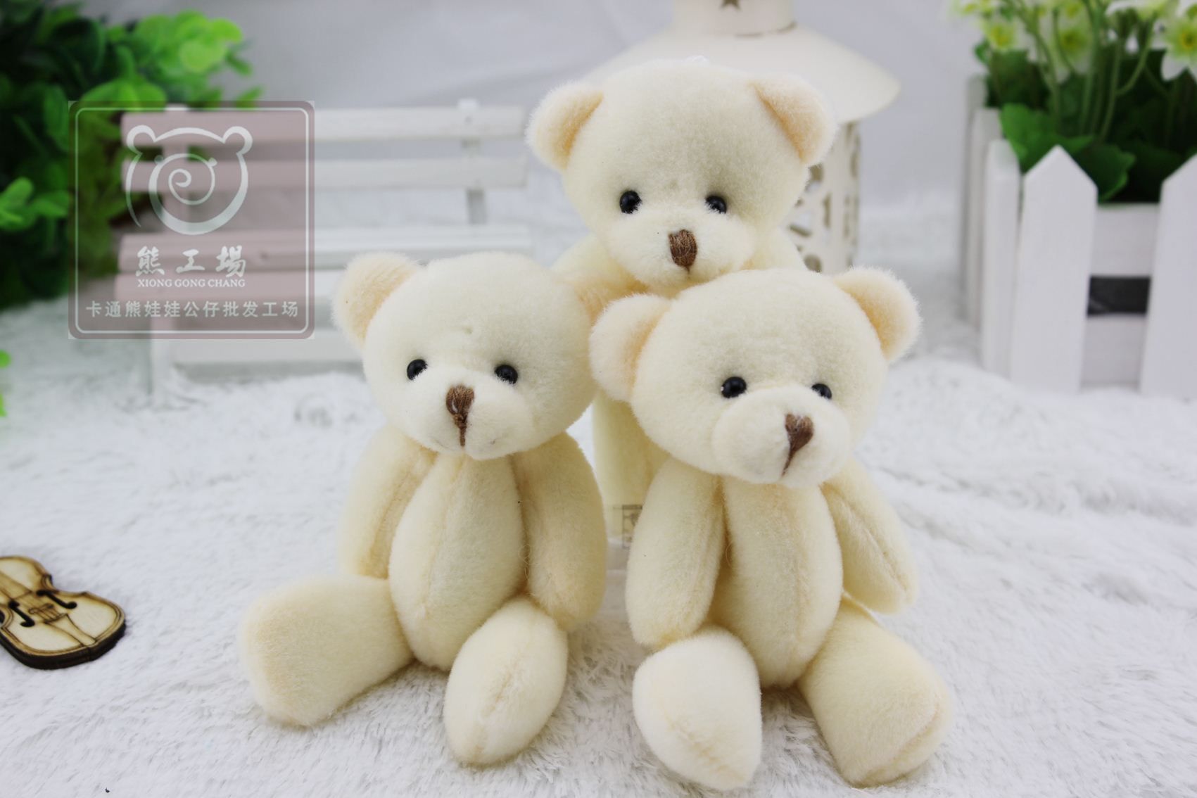 mini white teddy bears