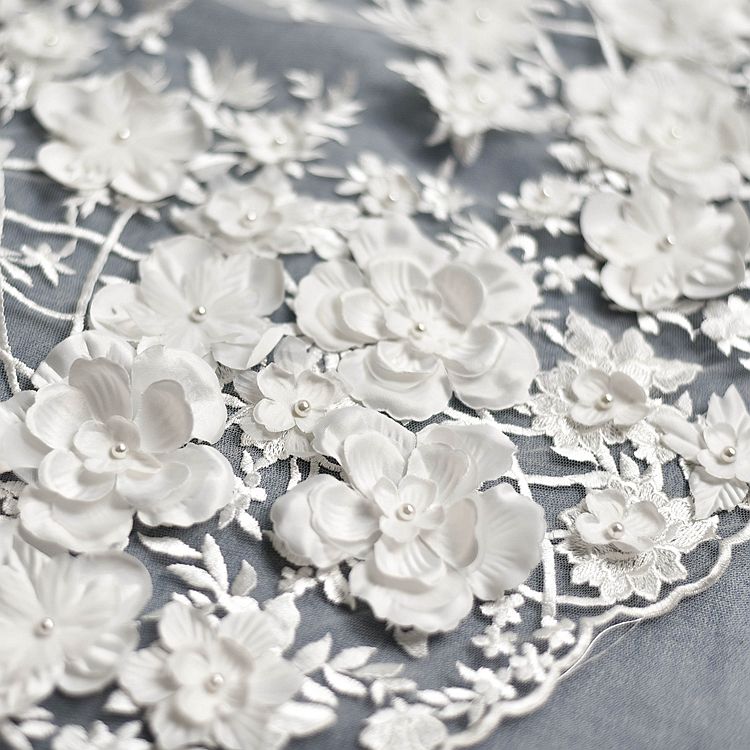 HEAVY EMBROIDERY HIGH QUALITY LACE FABRIC 53/'/' WIDTH L001