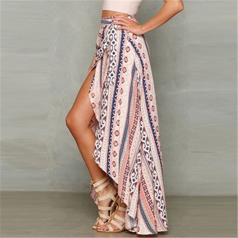 floral wrap maxi skirt