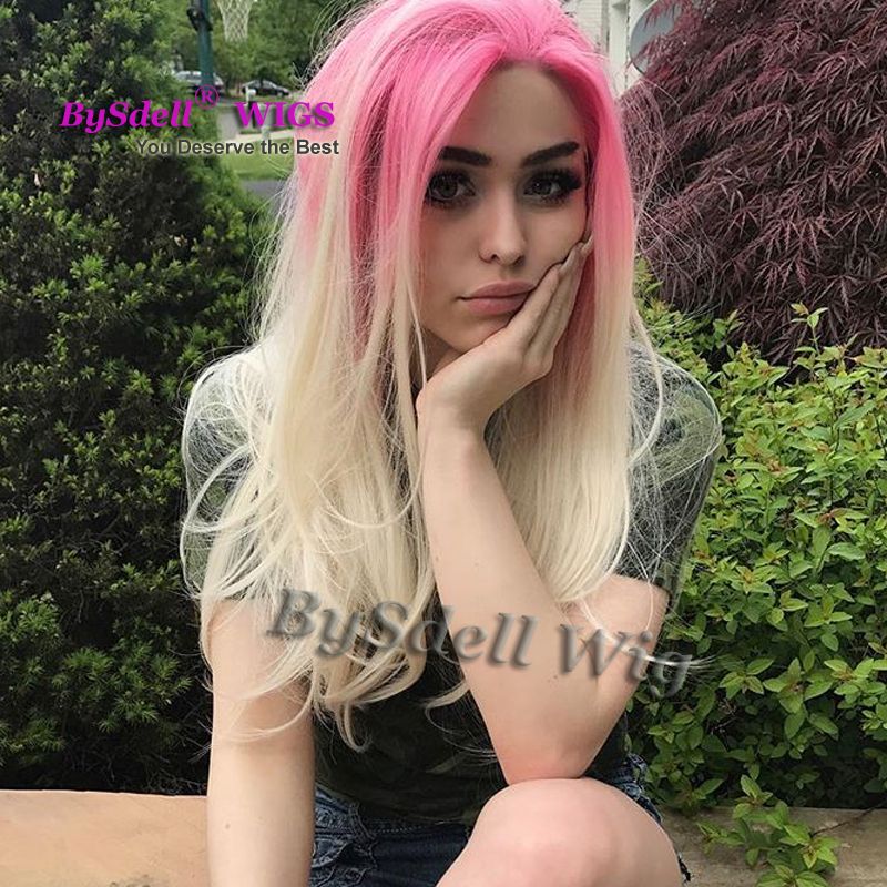 22 Long Silky Natural Straight Mermaid Cosplay Wig Synthetic Two
