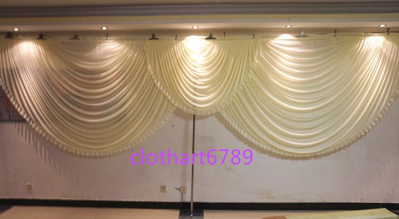6m Wide Valance White Swags Wedding Stylist Designs Backdrop