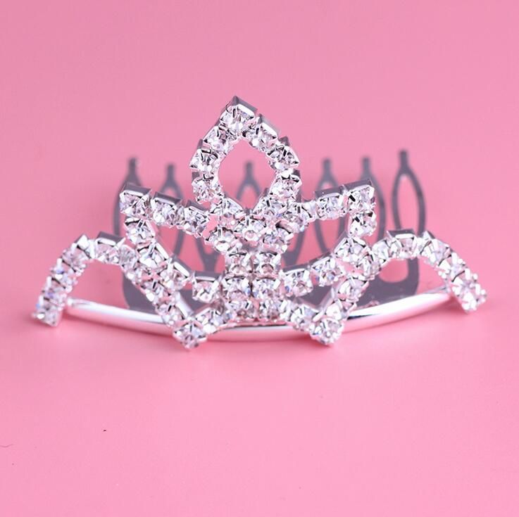 2020 Fashion Rhinestone Tiara Hair Clip Diamond Princess Crown Comb