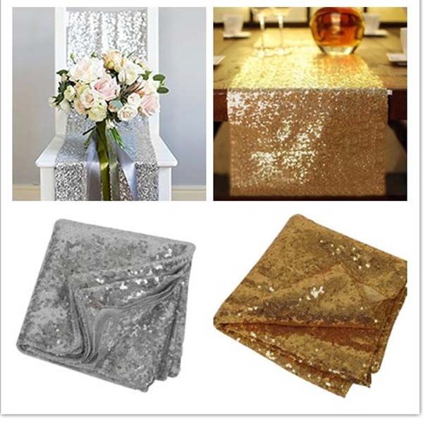 Satin Al 5 Adet 30 180 Cm Kumas Masa Kosucu Altin Gumus Pullu Masa Ortusu Sparkly Bling Dugun Parti Dekorasyon Urunleri Icin Malzemeleri Tl62 05 Dhgate Comda