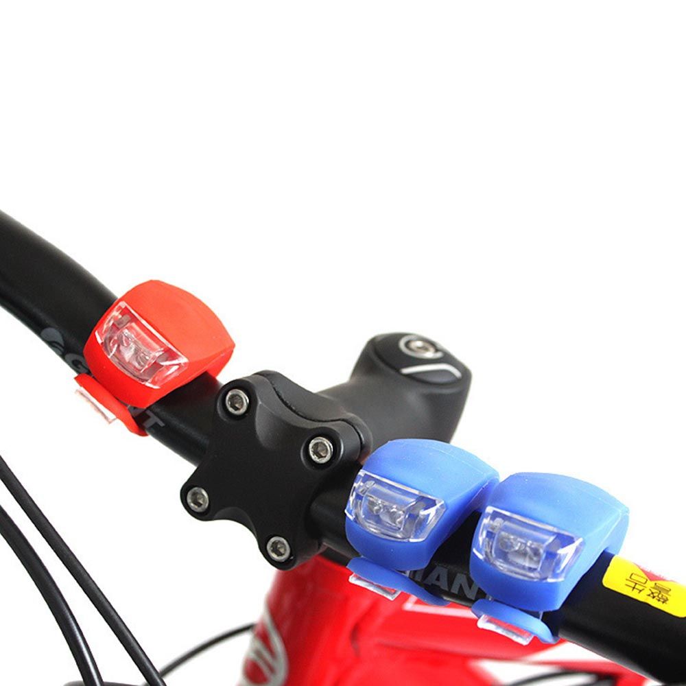 Bike Bicycle Silicone Head Front Rear Wheel Flash Light Lamp Spoke Warning Lamp