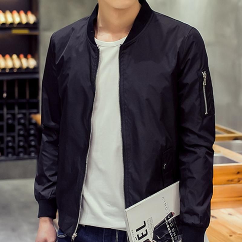 Wholesale Spring Fall Mens Casual Jacket Solid Fashion Coats Male