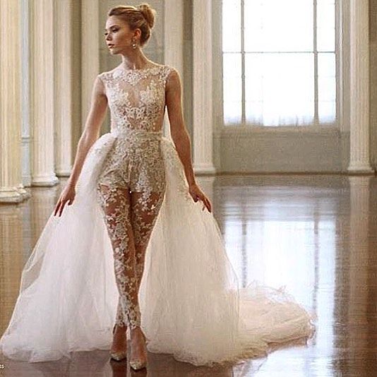 lace jumpsuit wedding dress