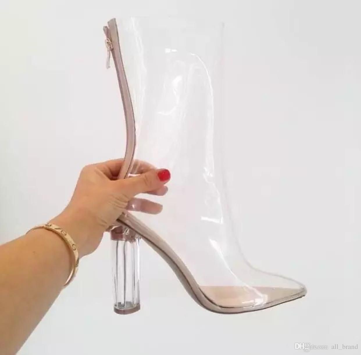 see through heel boots