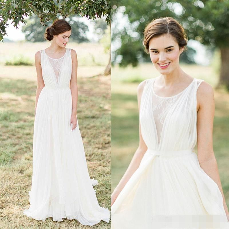 Discount Vintage Ivory 2019 Summer Beach Wedding Dreses A Line Soft Chiffon Cheap Bohomia Bridal Gowns Summer Dress For Party Bridesmaid Wear Pictures Of Wedding Dresses Second Wedding Dresses From Magicdress2011 91 18