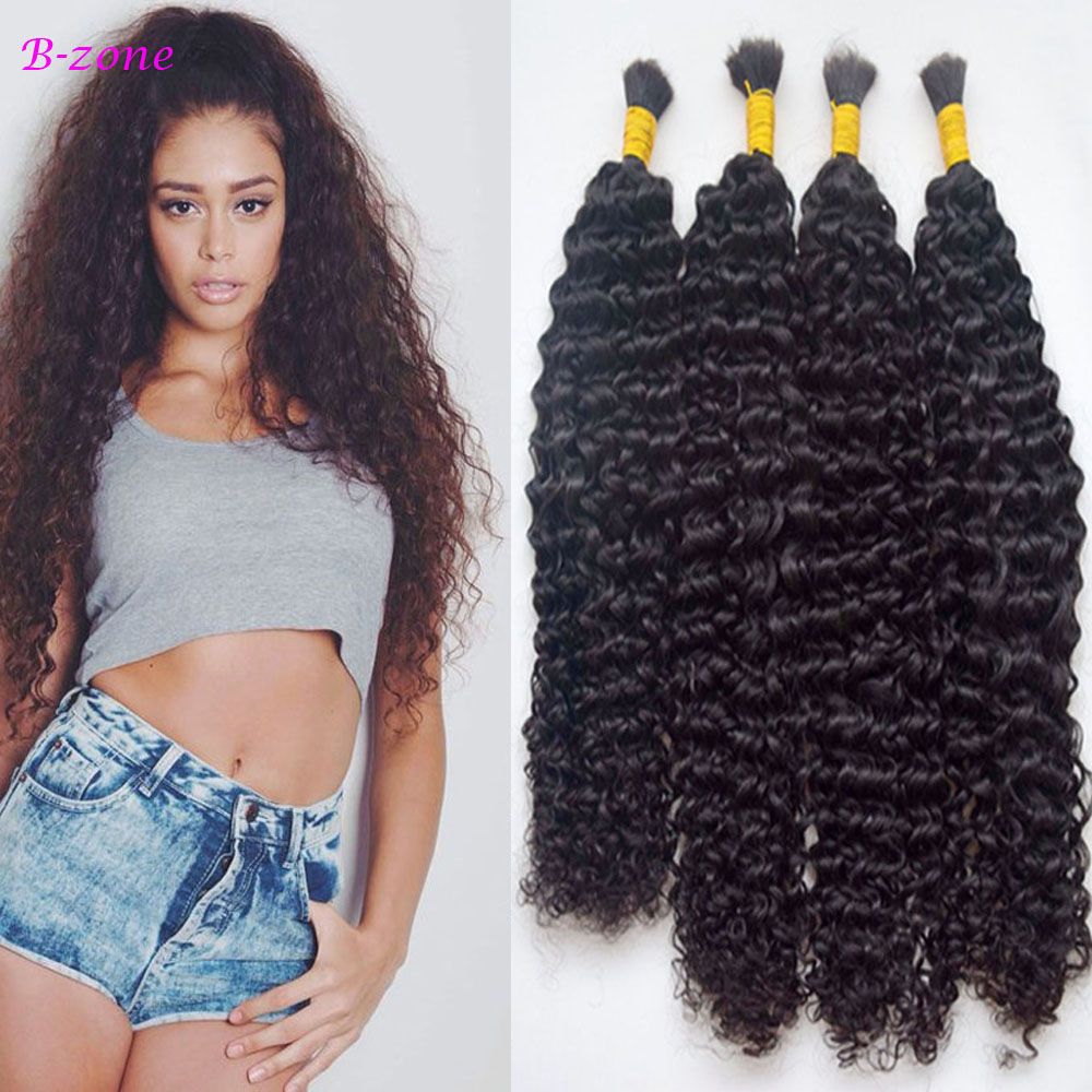 100g Deep Kinky Curly Human Braiding Hair Bulk Brazilian Virgin