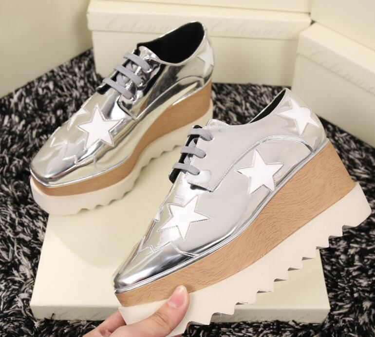 Acquistare Scarpe Di Marca Italiana Stella McCartney Scarpe Causali Stelle  Piattaforma Di Cuoio Genuino Zeppe Scarpe Da Tennis 35 40 CON SCATOLA  Economico | Consegna Veloce E Qualità | It.Dhgate