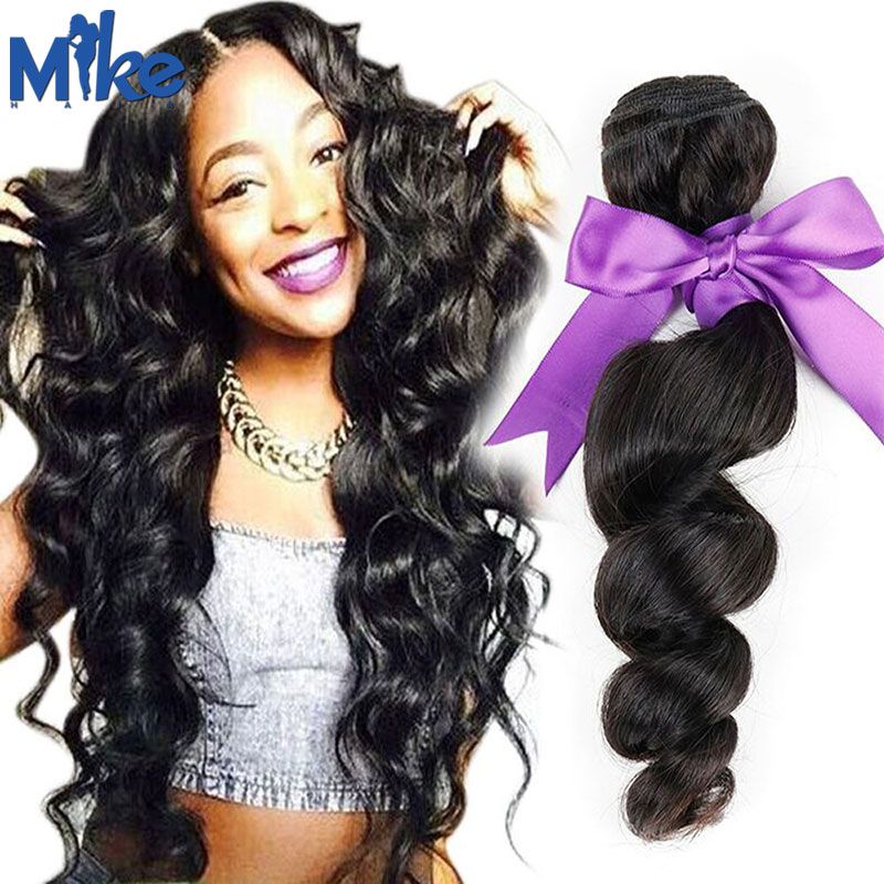 Mikehair Cheap Human Hair Weaves Natural Color Brazilian Loose