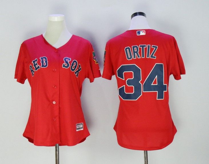 2017 Womens Boston Red Sox Jersey 34 David Ortiz Lady Girls Home