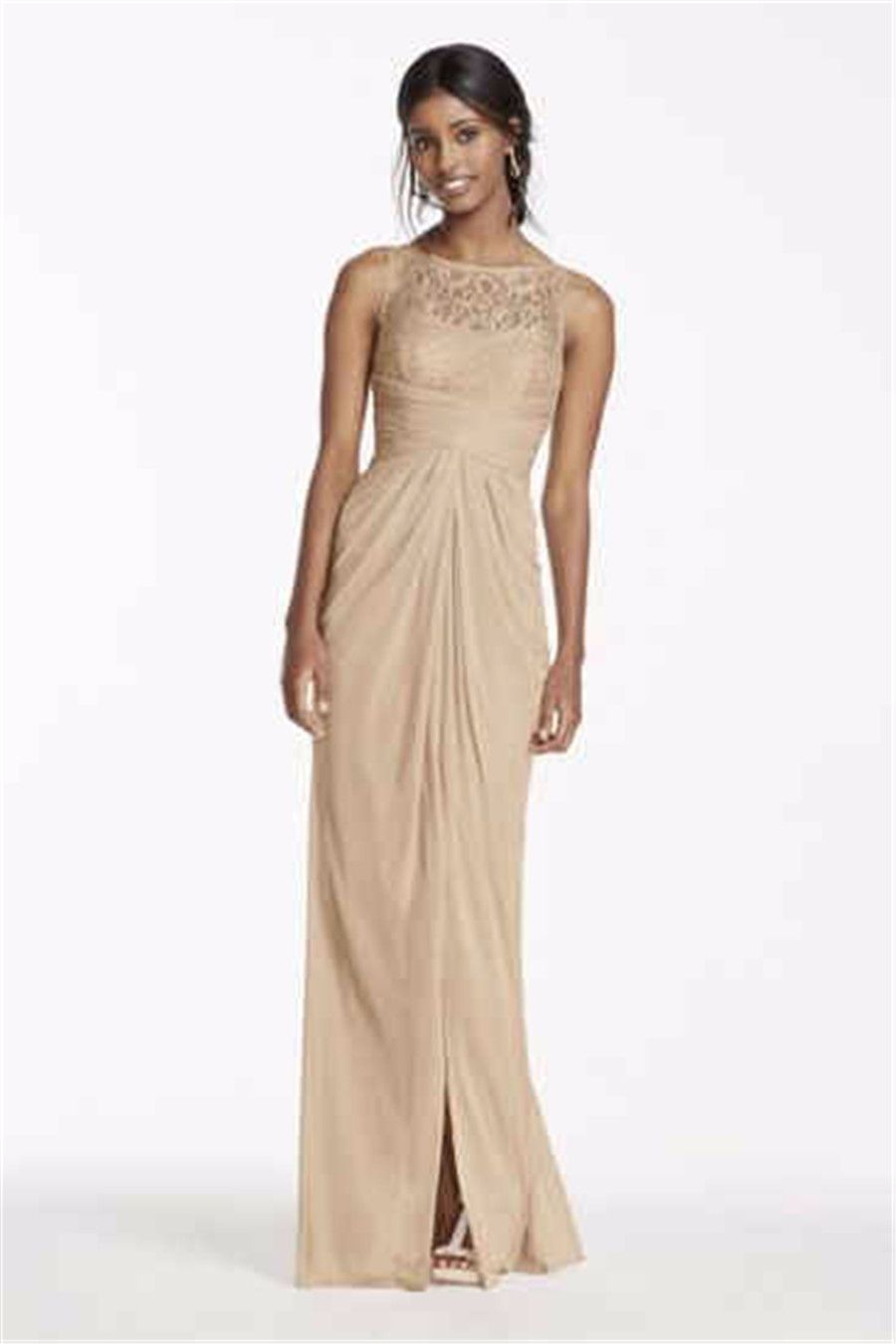 metallic silver bridesmaid dresses