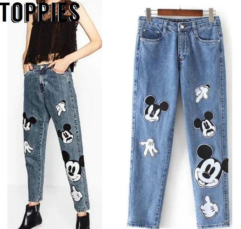 calça jeans mickey feminina