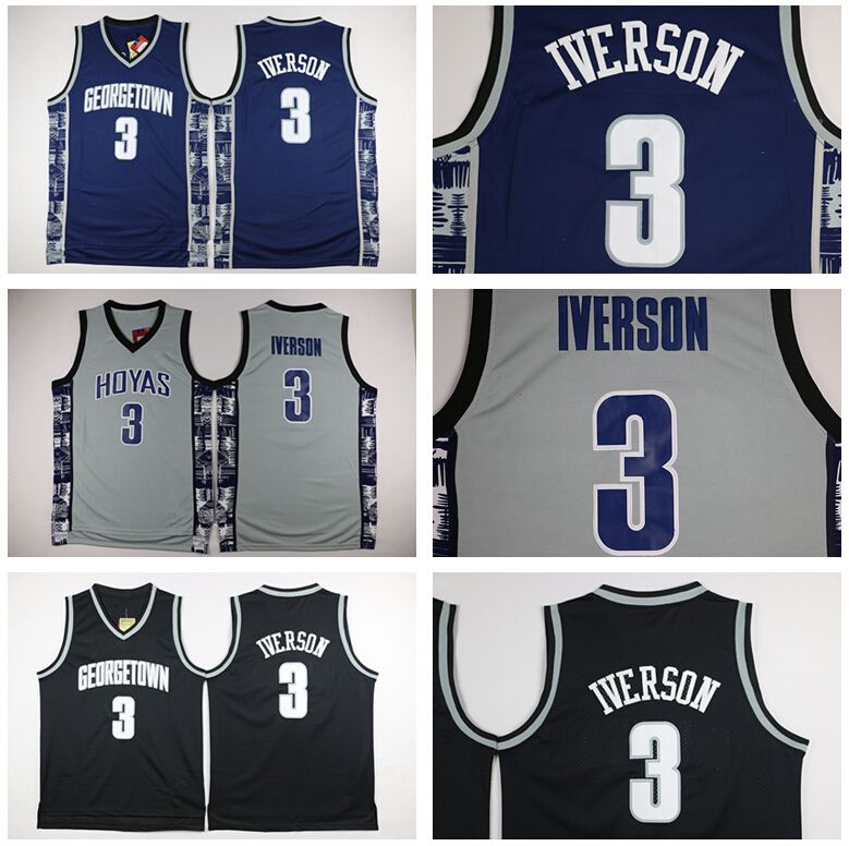 2021 NCAA Hoyas College 3 Allen Iverson Jersey University