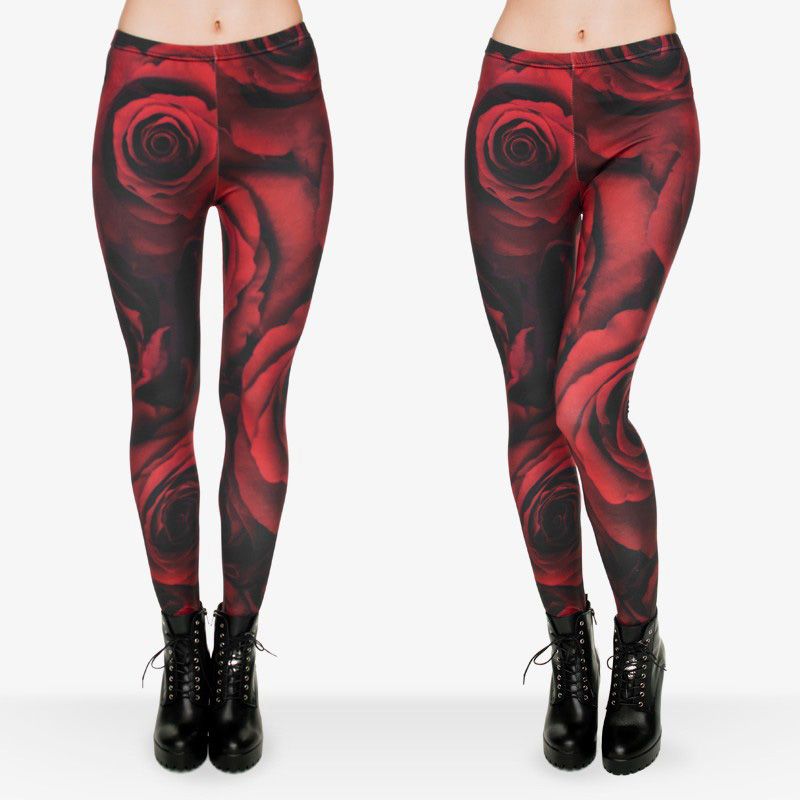 rose print tights