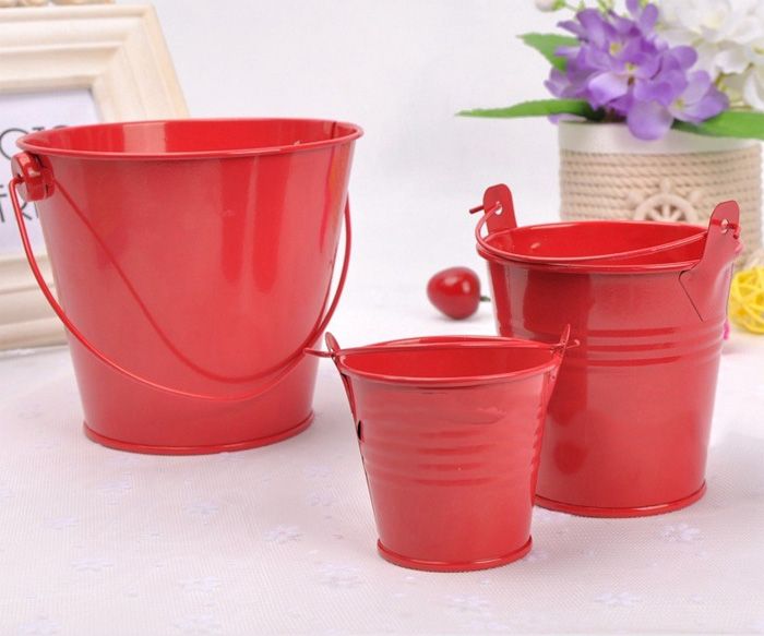 Colorful Mini Tin Pail Bucket, Candy Gift Favours Package Tinplate Box