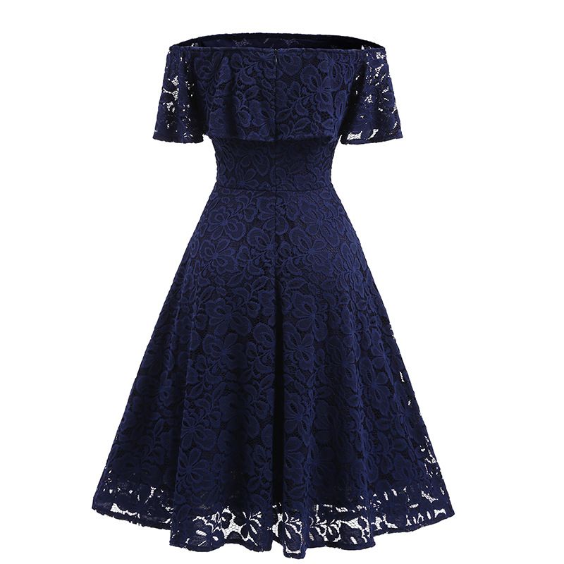 2020 Off Shoulder Summer Dress Women Lace Sexy Swing Ladies Party