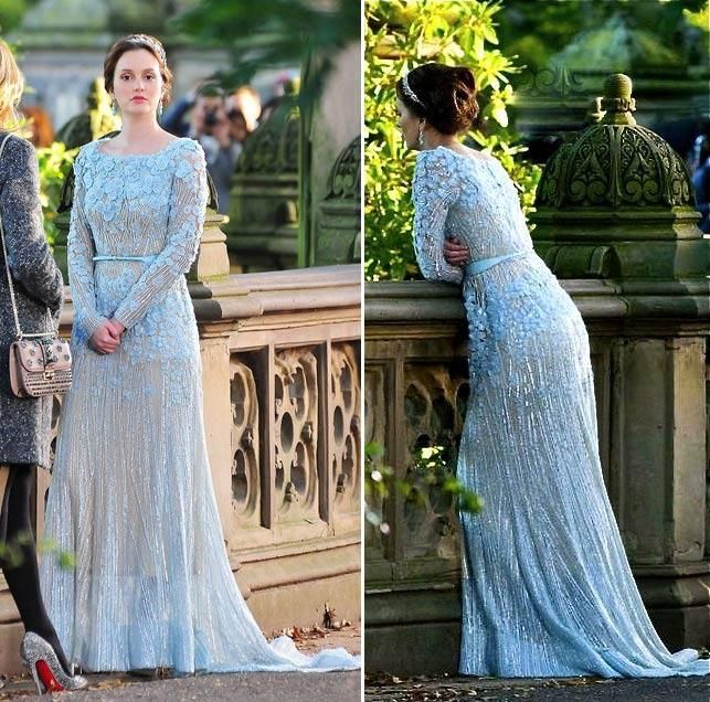 blair waldorf blue wedding dress