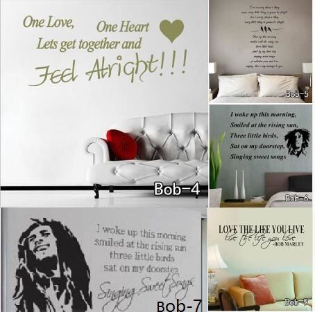 Bob Marley Saying Quotes Wall Sticker Vinyl Removable Decals Art Wallpaper Family Love Home Decoration Black Wall Decals Black Wall Stickers From