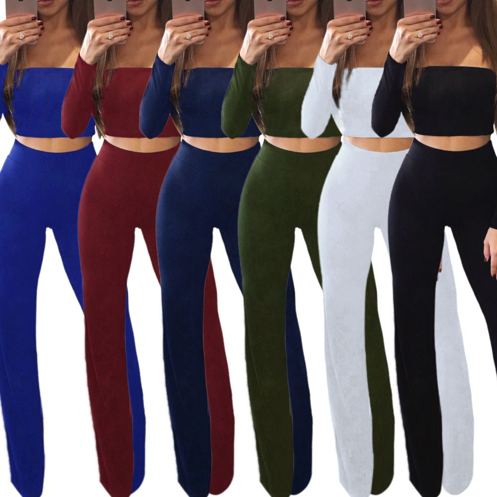 flare out pants with crop top