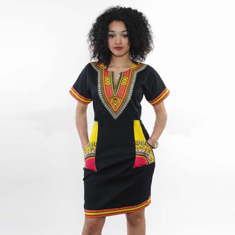 Vestiti Africani Delle Donne Nuovo Vestito Africano Donne Sexy Stile Etnico  Stampa V Colletto Casual Manica Corta Vestidos Dress Da 13,75 € | DHgate  Italy