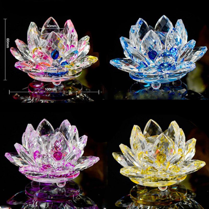 Lotusblüte K9 Kristall Figur Ornament für Hochzeit Heimbüro Dekoration Geschenk