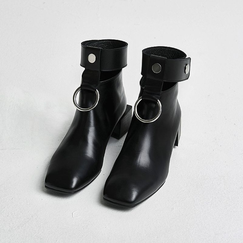 square toe black boots womens