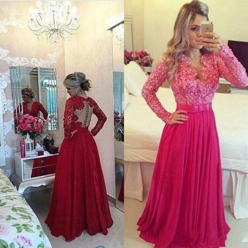 vestido de festa coral com renda