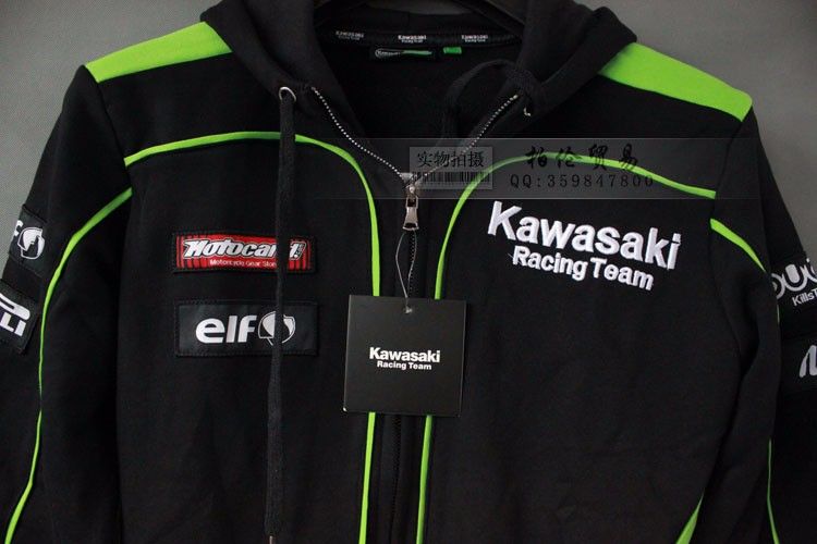 Cheap Motorcycle Apparel In Bulk From Dropshipping Suppliers, New Clothing 100% Cotton Kawasaki Team Hoodies MotoGP Sweatshirts Motorcycle Winter Sports Jackets CV Online At A Discount Price |